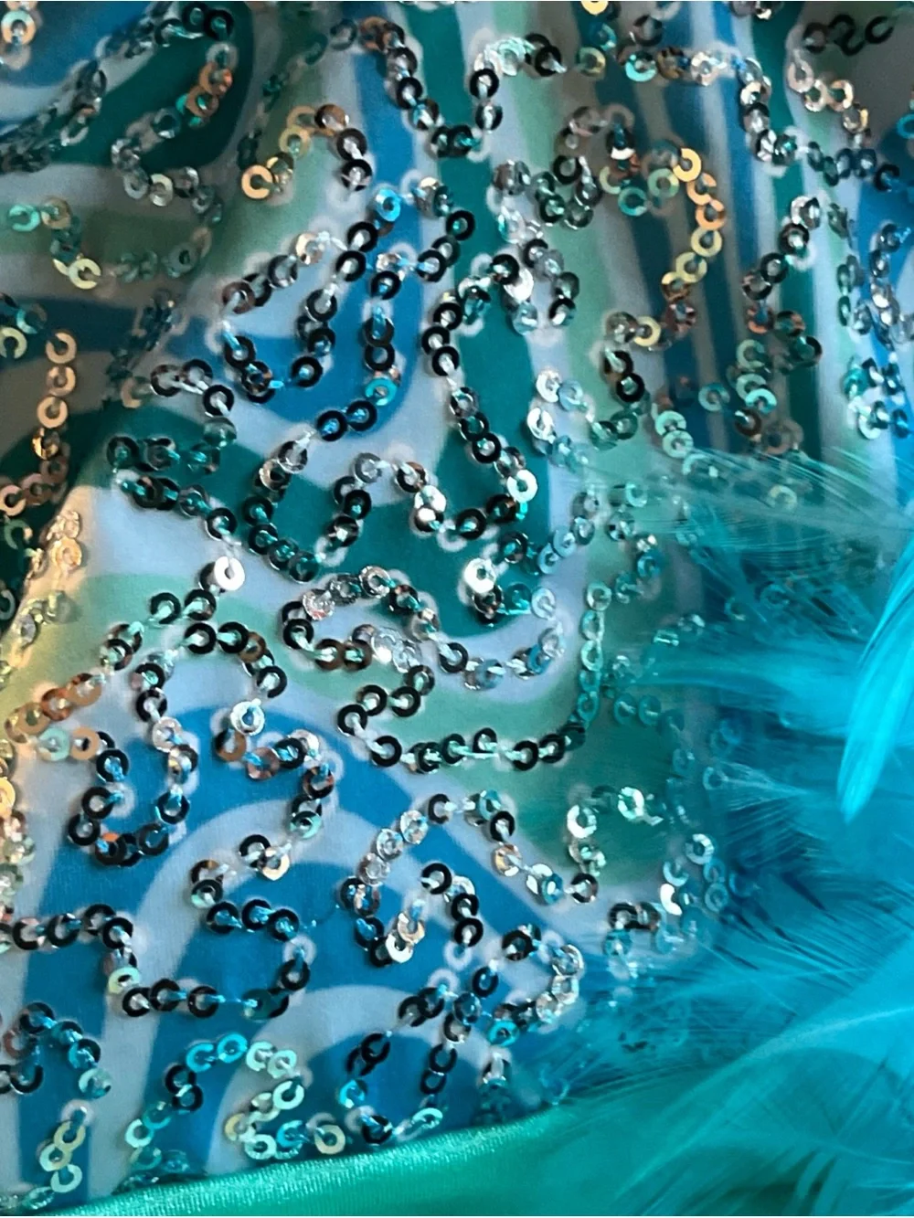 Turquoise Sequin Tutu Dress for Kids - small